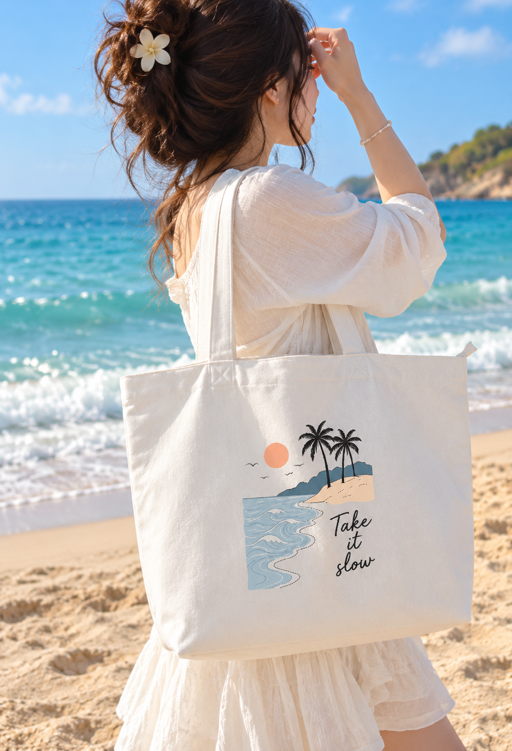 Take it slow Large Tote Bag